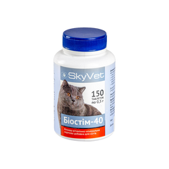 БІОСТІМ-40 Скайвет Білкова мінерально-вітамінна кормова добавка д/котів 150 табл (75г)
